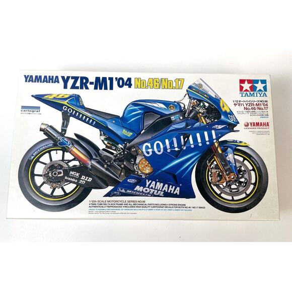 Tamiya 1/12 Yamaha Yzr-M1 04 No.46/No.17 Motorcycle Series Complete NEW - Picture 1 of 7